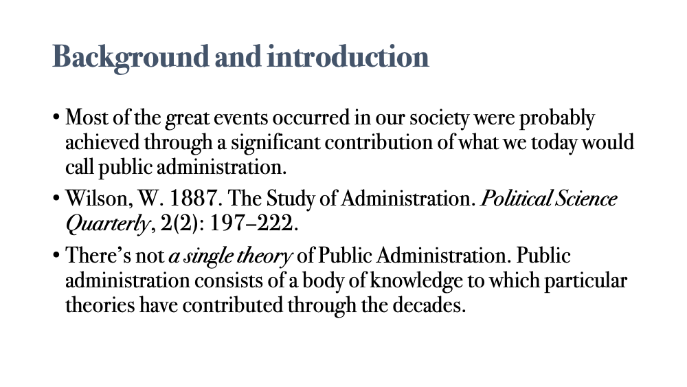 theories of public administration